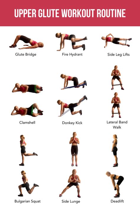 Department of Adulting - The Best Upper Glute Exercises to Tone and Strengthen Upper Glute Exercises, Upper Glutes, Glute Workout Routine, Arm Workout For Beginners, Glute Strengthening, Glute Medius, Fit And Fabulous, Glute Exercises, Glute Workout