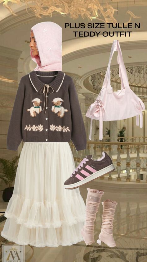 Created by AprilJXo on Shuffles Kawaii Outfit Plus Size, Plus Size Kawaii Outfits, Coquette Plus Size, Plus Size Coquette, Fall Outfit Plus, Fall Outfit Plus Size, Teddy Outfit, Outfit Campus, Plus Size Kawaii