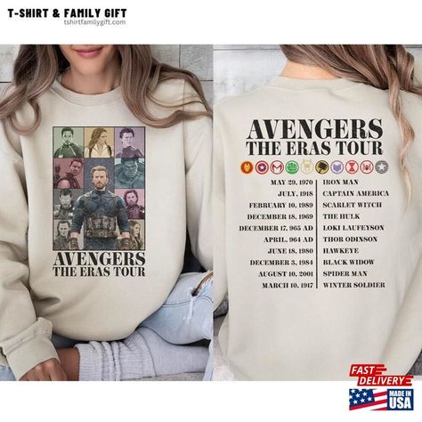 Vintage Avengers The Eras Tour Shirt Marvel Super Hero Superhero Classic Hoodie Check more at https://tshirtfamilygift.com/product/vintage-avengers-the-eras-tour-shirt-marvel-super-hero-superhero-classic-hoodie/ Hulk Loki, Marvel Outfits, Hawkeye Avengers, Eras Tour Shirt, Marvel Hoodies, Marvel Sweatshirt, Superhero Shirt, Canvas Painting Designs, Tour Shirt