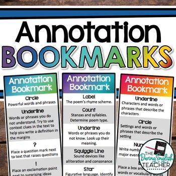 Annotation Bookmarks for Non-Fiction, Fiction, and Poetry Annotating Poetry, Model Classroom, Types Of Text, Poem Types, Annotating Text, Thesis Statement Examples, Accounting Education, Close Reading Strategies, Classroom Helpers