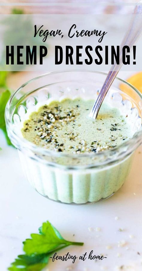 Creamy Herby Hemp Dressing Hemp Dressing, Hemp Seed Recipes, Vegan Salad Dressing Recipes, Vegan Salad Dressing, Seed Recipes, Hemp Dress, Vegan Dressing, Vegan Sauces, Healthy Veggies