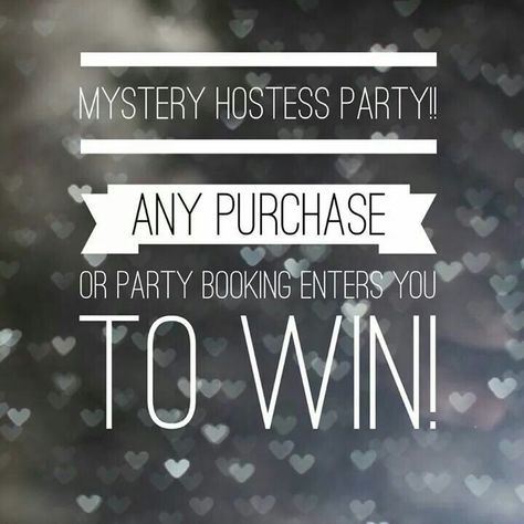 ... Scentsy Mystery Hostess, Mystery Hostess Party, Tupperware Party Ideas, Mystery Host, Facebook Party Games, Online Party Games, Mystery Hostess, Pampered Chef Party, Mary Kay Party