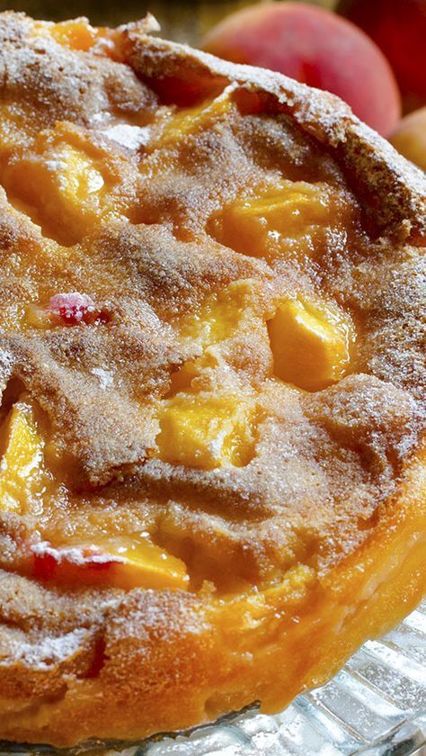 Peach Cake | OMGChocolateDesserts.com | #peach #cake Peach Cake Recipes, Philadelphia Torte, Peach Dessert, Peach Dessert Recipes, Fruit Popsicles, Peach Recipes, Torte Cupcake, Peach Desserts, Peach Cake