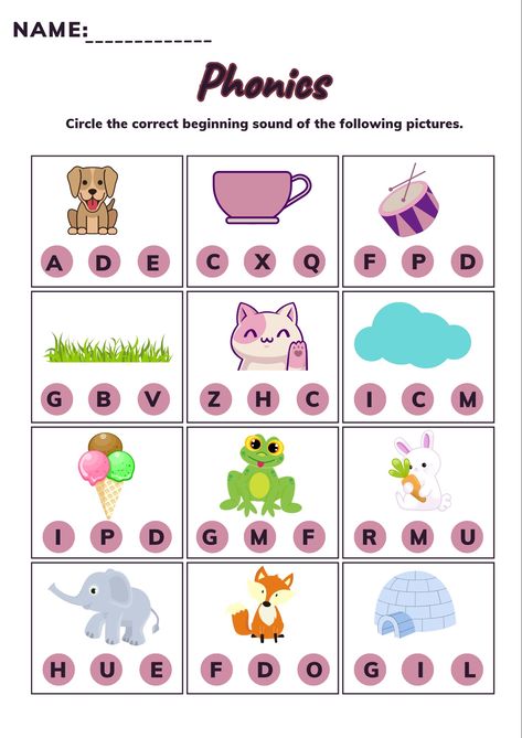 Look At The Picture And Circle The Correct Letter, Junior Kg Worksheets English, Circle The Correct Letter Worksheet, Short Nursery Rhymes, Kg Worksheets, Letter Matching Worksheet, Worksheet For Nursery Class, Pineapple Drawing, Alphabet Capital Letters