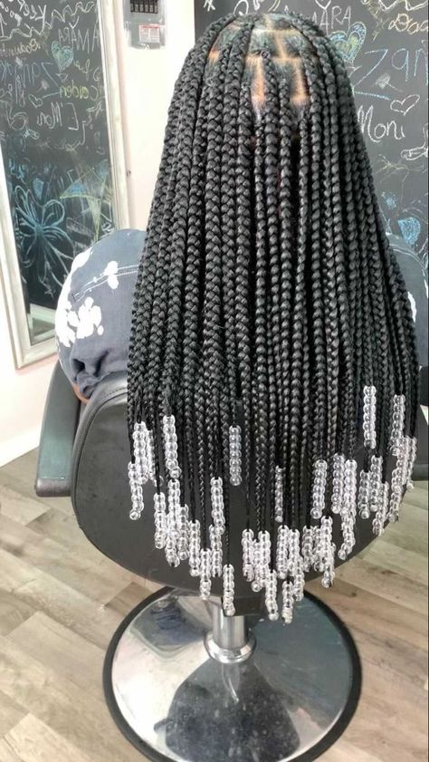 Knotless Braids With Beads, Big Braids, Big Box Braids Hairstyles, Single Braids, Cute Braided Hairstyles, Box Braids Hairstyles For Black Women, Braids Hairstyles Pictures, Braided Cornrow Hairstyles, Cute Box Braids Hairstyles