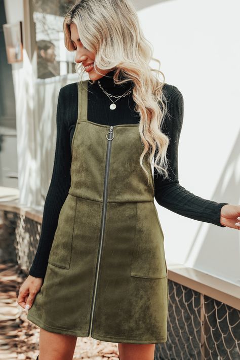 Bethel Faux Suede O-Ring Pinafore Dress Suede Shorts, Affordable Swimwear, Swimwear Beach, Ring Der O, Square Neck Dress, Suede Dress, Chic Top, Pinafore Dress, Suede Material