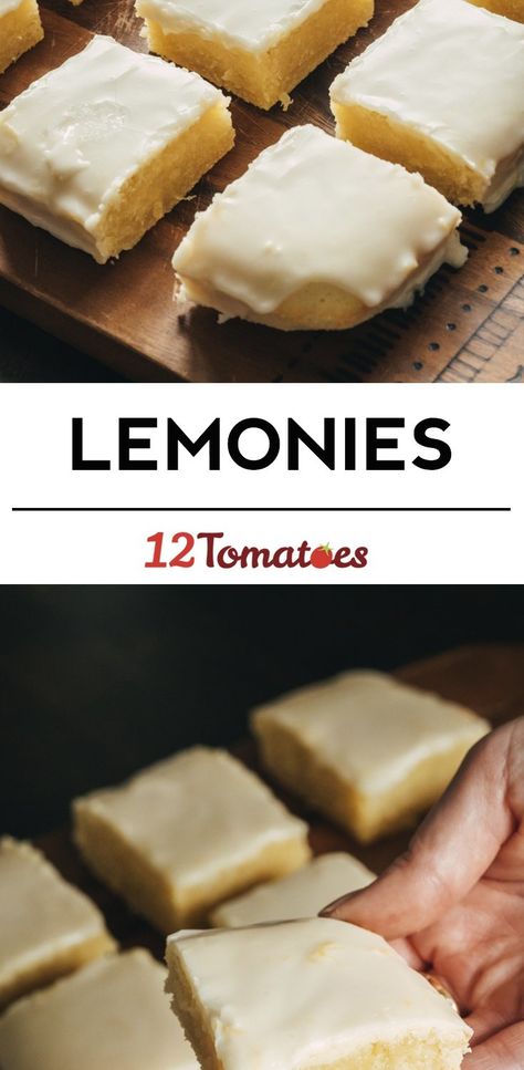 Homemade Lemonies | 12 Tomatoes Lunchbox Baking, Church Recipes, Lemon Treats, Gooey Bars, Diy Easy Recipes, Brownie Desserts, 12 Tomatoes, Oreo Dessert, Bar Cookies