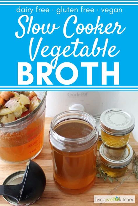 Recipes With Vegetable Broth, Crock Pot Vegetables, Homemade Vegetable Broth, Vegan Slow Cooker, How To Cook Beans, Vegetable Broth, Broth Recipes, Vegetarian Soup, Easy Soup Recipes