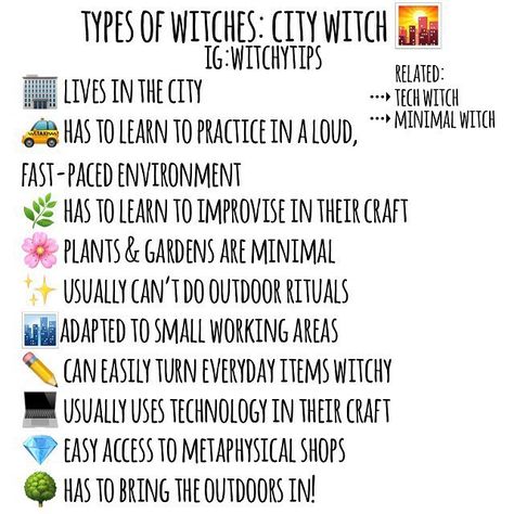 🌇 CITY WITCH 🌆 also called Urban Witch. These witches live in big cities, where they have to adapt to the conditions and make things works.… Witchytips Instagram, Witchy Space, Urban Fantasy Writing, City Witch, Urban Witch, Types Of Witches, Witch Types, Living In An Apartment, Pagan Magick