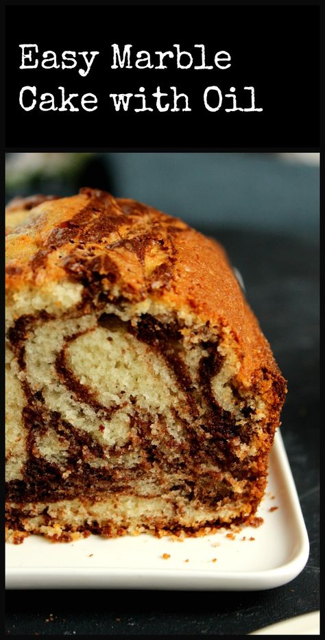 Easy Marble Cake with Oil - Flour & Spice Best Marble Cake Recipe, Cake Recipe With Oil, Cakes Made With Oil, Marble Cakes, Oil Cake Recipe, Marble Cake Recipe, Cakes To Make, Marble Cake Recipes, Oil Cake