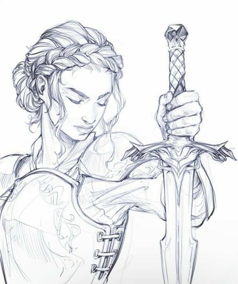 Female Knights, Arte Sketchbook, Art Poses, Drawing Poses, A Drawing, Drawing Techniques, Art Drawings Sketches, Art Reference Poses, Fantasy Character Design