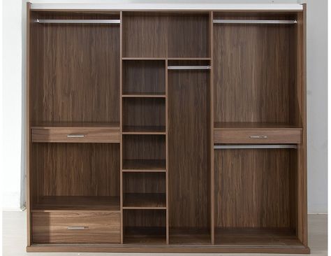 Inside Cupboard Ideas Bedroom, Cupboard Inside Design, Small Room Vanity, Cupboard Sections, Dressing Cupboard, Narrow Closet Design, Simple Cupboard, Wardrobe Internal Design, Interior Wardrobe