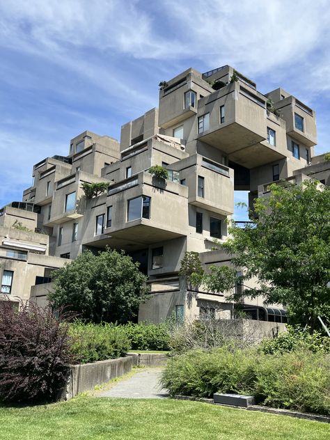 Habitat 67. Montreal, Canada. Moshe Safdie. 1967 Habitat 67 Montreal, Window Shapes, Dance Poster Design, Habitat 67, Moshe Safdie, Urban Housing, Modular Unit, Architecture Landmark, Dance Poster