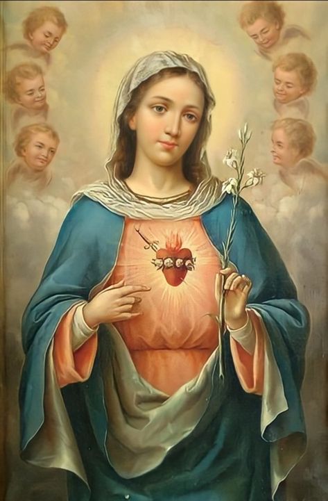 Immaculate Heart of Mary Novena Prayer Saint Joseph Art, Heavenly Mother, The Immaculate Heart Of Mary, Mother Mary Images, Immaculate Heart Of Mary, Novena Prayers, Heart Of Mary, Virgin Mary Statue, Images Of Mary