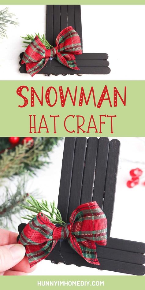 Crafts Made With Toilet Paper Rolls, Popsicle Stick Snowman, Fun Christmas Crafts For Kids, Easy Christmas Crafts For Toddlers, Paint Stick Crafts Diy Projects, Cute Popsicle, Paint Stick Crafts, Popsicle Stick Christmas Crafts, Snowman Diy