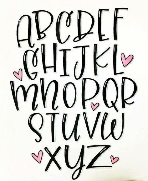 Pin by Kells on Lettering | Hand lettering alphabet fonts, Hand lettering fonts, Lettering Aesthetic Typography, Hand Lettering Alphabet Fonts, Lettering Styles Alphabet, Bullet Journal Font, Lettering Guide, Journal Fonts, Alfabet Letters, Hand Lettering Art, Hand Lettering Fonts