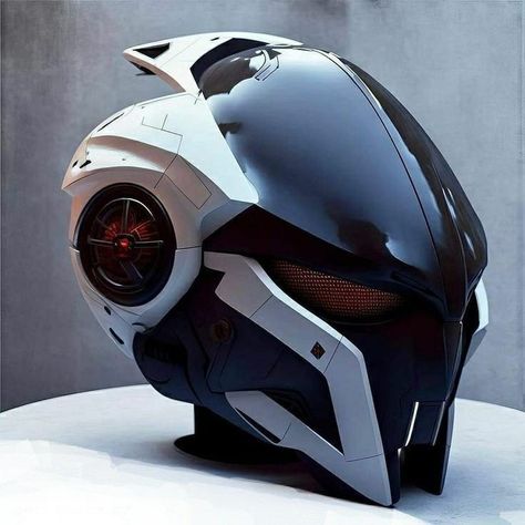 Futuristic Helmet Design, Scifi Helmet, Futuristic Mask, Armadura Ninja, Sci-fi Helmet, Cyberpunk Helmet, Game Offline, Cool Bike Helmets, Predator Helmet