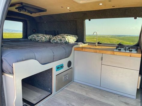 Ford Econoline Camper Van Conversion - Contravans Econoline Camper Van, Campervan Layout, Ford Van Conversion, Open Garage, Cargo Van Conversion, Van Bed, Minivan Camping, Van Dwelling, Van Storage