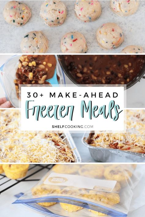 Save time and money in the kitchen with these make-ahead freezer meals! We have over 30 easy freezer meal ideas to make the most of your time. Easy Freezer Meals Recipes, Pioneer Woman Freezer Meals, Individual Freezer Meals, Freezer Meals Recipes, Freezer Meal Ideas, Freezing Food Guide, Shelf Cooking, Pasta Bake Easy, Freezable Meals