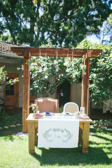 LOVE this!!! Photography: Aga Jones Photography - blog.agajonesphotography.com/  Read More: http://www.stylemepretty.com/california-weddings/2015/01/27/whimsical-vintage-rancho-buena-vista-adobe-wedding/ Rancho Buena Vista Adobe Wedding, Adobe Wedding, Protea Bouquet, Wedding 2015, Photography Blog, California Wedding, Style Me Pretty, Patio Umbrella, Style Me