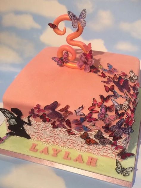 Square Birthday Cake, Chocolate Butterflies, 3 Cake, Fairy Cake, Cake Lace, Celebration Of Life, Florence, Cake Toppers, Fondant