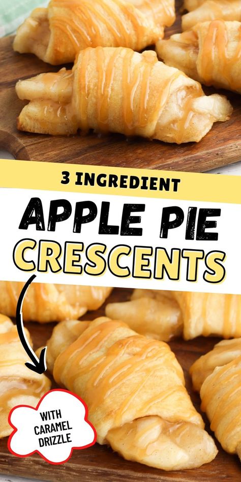 Apple pie crescent rolls have all the flavor of a classic apple pie in one easy 3-ingredient Fall dessert recipe. This simple recipe for apple pie filled crescent rolls is a quick and easy apple treat that can be prepared in under 30 minutes. Mini Apple Pie Crescent Rolls, Apple With Crescent Rolls Easy Recipes, Crescent Roll Fruit Pies, Apple Stuffed Crescent Rolls, Apple Pie Turnovers Crescent Rolls, Easy Apple Strudel Recipe Crescent Rolls, Easy Crescent Roll Apple Dumplings, Apple Roll Ups Crescents Tasty, Apple Pie Crossiant Recipes