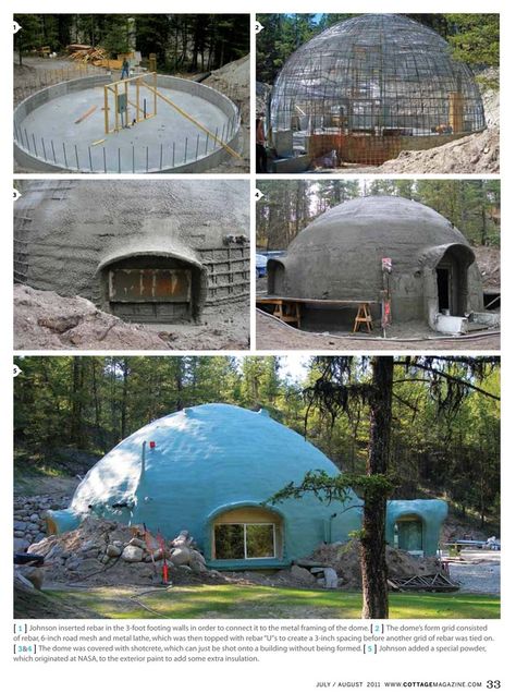 Cement Dome House, Monolithic Dome Homes, Casa Hobbit, Dome Building, Geodesic Dome Homes, Earthship Home, Dome Home, Cob House, Hobbit House