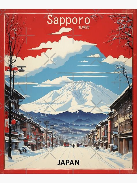 Add some fun and beauty to your home with this Sapporo Japan traveler design or give it as the perfect gift! Poster Tourism, Japan Tourism, Sapporo Japan, Graphics Design Ideas, Tourism Poster, Japan Vintage, Sapporo, Vintage Travel Posters, Vintage Poster