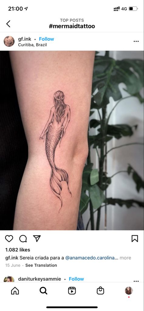 Subtle Mermaid Tattoo, Mystical Mermaid Tattoo, Siren Back Tattoo, H2o Just Add Water Tattoo, Mermaid Tattoo Arm, Mermaid Fine Line Tattoo, Mermaid Sleeve Tattoos For Women, Line Mermaid Tattoo, Mermaid Hip Tattoo