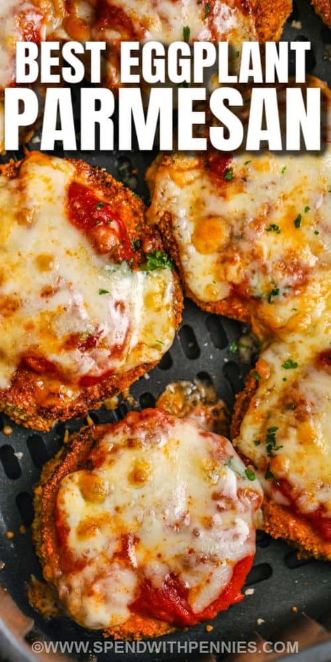 Emeril Air Fryer Recipes, Eggplant Recipes Air Fryer, Air Fryer Eggplant Recipes, Egg Plant Recipes Easy Airfryer, Egg Plant Parmesan Recipe Air Fryer, Airfryer Eggplant Parmesan, Air Fried Eggplant Parmesan, Air Fry Eggplant Parmesan, Eggplant Parmesan Air Fryer