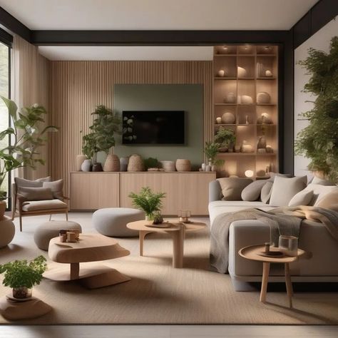 Modern, cozy and serene living room with biophilic notes. Which one would you choose? Serene Living Room, Bachelor Pad, You Choose, Cribs, Living Room, On Instagram, Quick Saves, Instagram, Cots