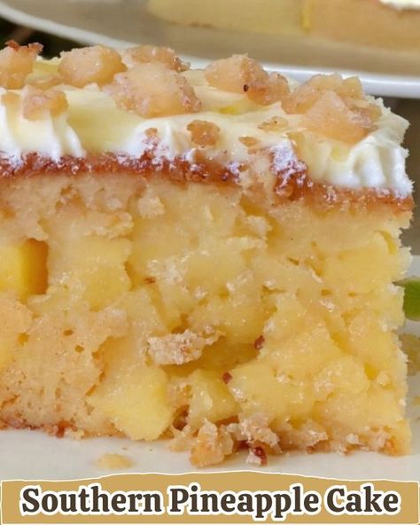 Recipes Epic Pineapple Cake Recipe, Recipes Southern, Pineapple Desserts, Martha Stewart Recipes, Coconut Frosting, Pineapple Recipes, Warm Cake, Kinds Of Desserts, Delicious Cream