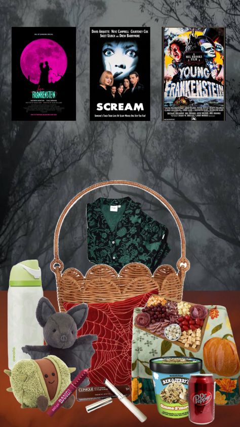 My dream boo basket/spooky movie night Spooky Movie Night, David Arquette, Skeet Ulrich, Neve Campbell, Spooky Movies, Boo Basket, Drew Barrymore, Practical Magic, My Dream