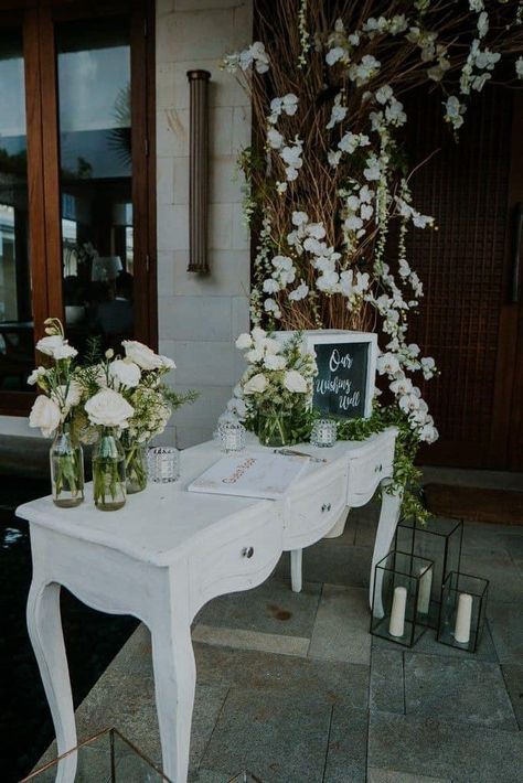 Side Table Wedding Decor, Entry Table For Wedding, Guest Book Table Flower Arrangement, Wedding Certificate Signing Table, Ceremony Entrance Table, Wedding Registration Table Decoration, Wedding Entry Table Ideas Receptions, Engagement Party Entrance Table, Entry Table Wedding Entrance