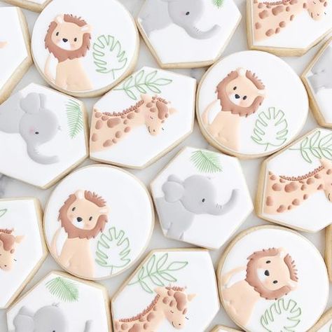 Friday Yay, Safari Cookies, Sweet Tables, Animal Cookies, Baby Shower Cookies, Cookie Art, Sweet Table, Boy Baby, Cookie Decorating