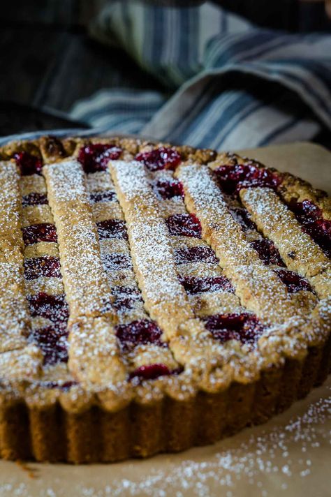 Linzer Torte Recipe, Cherry Torte, Linzer Tart, Christmas Pastry, Raspberry Dessert, Lattice Crust, Christmas Recipe Ideas, Raspberry Torte, Just Pies