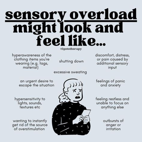 Sensory Overload Illustration, Brain Overload, Go To Therapy, Sensory Input, Mental Health Facts, Sensory Overload, Sensory Issues, Sensory Processing Disorder, Mental Health Resources