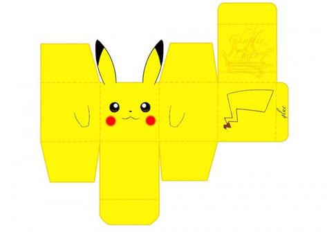 Papercraft Box, Pokemon Papercraft, Cube Craft, Pichu Pokemon, Papercraft Pokemon, Pokemon Themed Party, 3d Pokemon, Celebration Box, Pokemon Diy