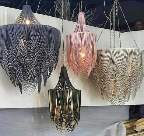 Gorgeous Chandeliers, Chandelier Handmade, Macrame Chandelier, Handmade Chandelier, Diy Lampe, Diy Chandelier, Diy Lamp Shade, Beaded Chandelier, Handmade Lighting