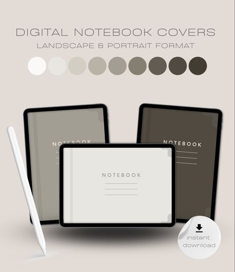 New digital cover download now available on Etsy! You get 9 different neutral green colored covers in landscape and portait format. Visit my shop to view all my products. Landscape Goodnotes Cover, Goodnotes Cover, Digital Planner For Ipad, How To Stay Organized, Ipad Stuff, Planner For Ipad, Neutral Green, School Calendar, Digital Notebooks