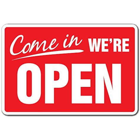 COME IN WE'RE OPEN Business Sign store hours yes we are open closed| Indoor/Outdoor | 17" Tall ** Click image for more details. (This is an affiliate link) #DecorativeAccessories Come In We Are Open, We're Open Sign, Yes We Are Open, Open Business, Open & Closed Signs, Were Open, Colorful Lettering, Open Sign, Closed Signs