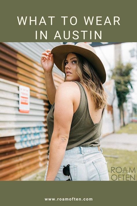 Austin is the most casually chic city in Texas. The style is relaxed and trendy, but there’s still that country flair. Taking in the country music scene and making some time to two-step to live music? We’ve got the outfit. Walking the streets and just enjoying the music and the food? We’ve got outfits for that, too! Austin Texas Fashion Street Styles, Outfits For Austin Texas Summer, Outfits To Wear In Austin Texas, What To Wear Austin Texas, Outfits For Austin Texas Fall, Austin Texas Style Outfits, Night Out In Austin Texas Outfits, What To Wear In Austin Texas Summer, What To Wear In Austin Texas Spring