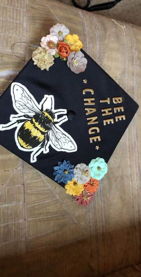 Bee Graduation Cap, Hug Stickers, Grad Caps, Graduation Cap Toppers, Pep Rally, Grad Cap, Graduation Cap, Senior Year, Bee