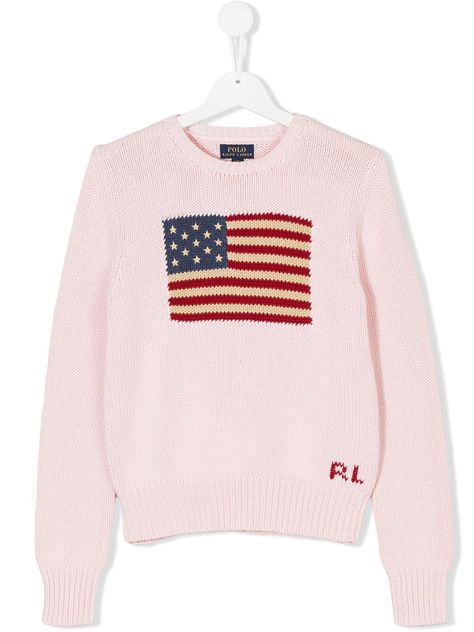 American Flag Sweater, Polo Ralph Lauren Kids, Ralph Lauren Kids, Stockholm Fashion, Embroidered Sweater, Softest Sweater, Dream Clothes, Usa Flag