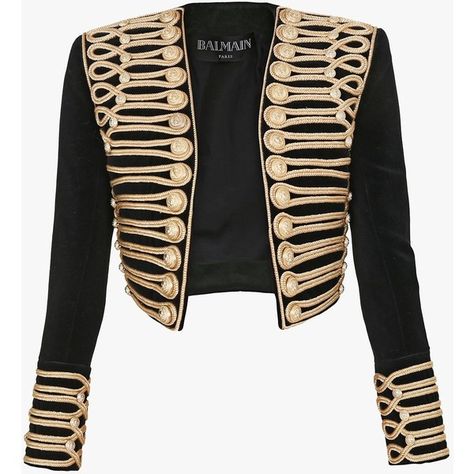 Cropped appliqued jacket | Women's blazers | Balmain ($5,615) ❤ liked on Polyvore featuring outerwear, jackets, blazers, balmain, tops, balmain blazer, cropped blazer jacket, cropped jacket and balmain jacket Balmain Jacket, Military Inspired Jacket, Slim Jacket, Balmain Blazer, Slim Blazer, Cropped Blazer Jacket, Vest Waistcoat, Embellished Jacket, Women's Blazers