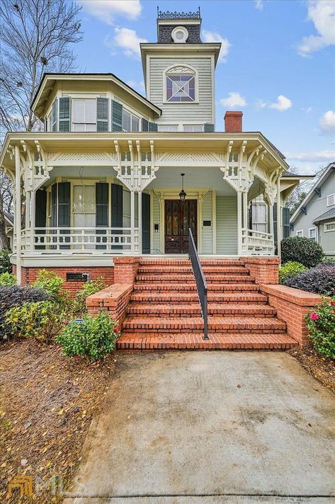 Backyard Carport, Small Victorian Homes, Small Mansions, Victorian Houses For Sale, Old Victorian Mansions, Updated Victorian, Downtown Living, Macon Georgia, Craftsman Cottage