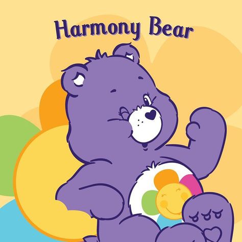 Harmony Bear Care Bear, Care Bears Harmony Bear, Harmony Bear, 80s Wallpaper, Grumpy Care Bear, Funshine Bear, Wallpaper Cartoon, Care Bears Cousins, Cartoon Wallpaper Iphone