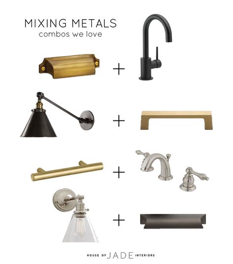 Mixed Metal Fixtures, Mixed Metals Decor, House Of Jade Interiors, Mixing Metals, Decor Luxury, Bathroom Trends, Modern Farmhouse Kitchens, Bathroom Renos, Updating House