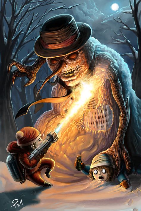 Scorching the Evil Snowman by Jackaloftrades Peculiar Art, Helloween Wallpaper, Goth Christmas, Scary Christmas, Christmas Horror, Creepy Christmas, Dark Christmas, Gems Art, Kraf Diy