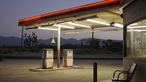 Gas Station — Four Aces Movie Ranch 80s Gas Station Aesthetic, 80s Gas Station, Gas Station Aesthetic, 70s Gas Station, Gas Station At Night, Gas Station Film Photography, Abandoned Gas Station Aesthetic, Old School Gas Station, Killer Joe